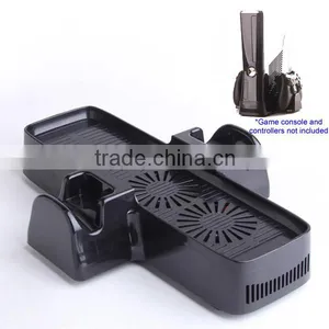 Multi-functional Dual Cooling Fan + Console Stand+Controller Storage For Xbox360 Slim thumbnail-1