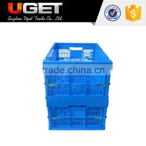 Large Capacity Stackable Plastic Material Foldable Transport Crate thumbnail-5