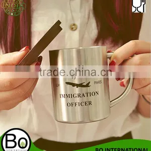 Stainless Steel Double Layer (Wood Cup Lid)Mug Coffee Cups Caneca Beer Cup Coffee Mug Taza Copo Fast Shipping With Guarantee thumbnail-1