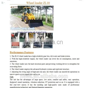 2016 Hot Sale ZL10 1.0ton CE Clutch and Hydraulic Mini Loader thumbnail-2