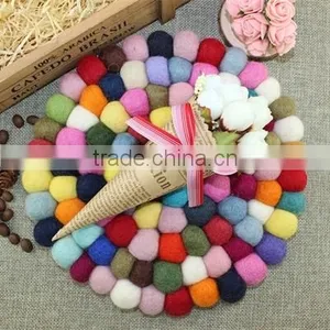 Factory Direct 100% Wool Felt Balls Rug thumbnail-2