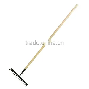 Carbon Steel Farm Rake 14 Teeth Bow Rake With Wooden Handle thumbnail-1