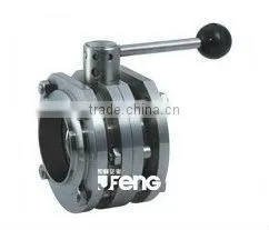 Sanitary Flange Three-piece Butterfly Valve thumbnail-1