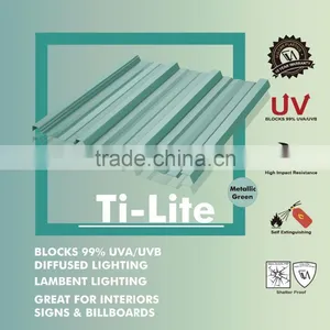 Plastic Polycarbonate Metallic Corrugated Laminate Roofing Sheet (Ti-Lite Metallic Green TRIMDEK) thumbnail-1