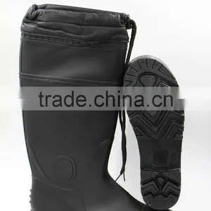 Fashion Gumboots With Lock,black Popular Pvc Safety Boots thumbnail-2