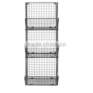 Rustic Metal Wire 3 Tier Wall Mounted Rack thumbnail-2
