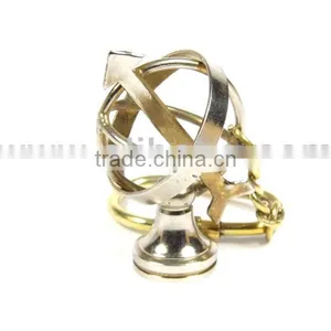 Brass Nautical Armillary Keychain thumbnail-1