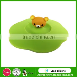 Food Grade Silicone Rubber Coffee Cup Lid, Custom Cartoon Silicone Cup Cover thumbnail-3