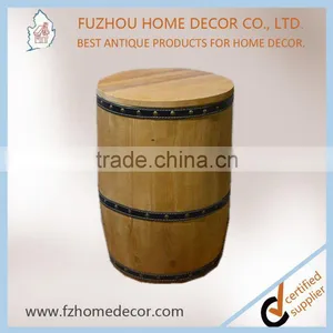 2017 Latest Antique Decorative Wooden Storage Organizer Cask With Barrel Shape thumbnail-4