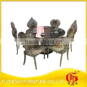 Wholesale China Factory Tempered Glass Top Banquet Table With Stainless Steel Base thumbnail-4