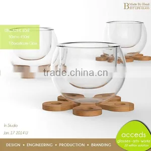 Unique Design Promotion Borocilicate Glass Drinking Cup And Saucer thumbnail-2