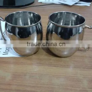 Stainless Steel Mule Mug,Stainless Steel Moscow Mule Mug,Solid Copper Moscow Mule Mug,Stainless Steel Mug for Vodka thumbnail-1