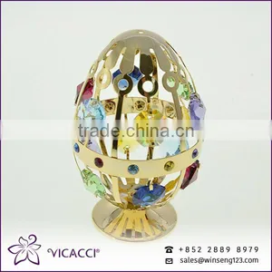 Easter Egg With SWAROVSKI Crystal Metal Home Decoration thumbnail-1