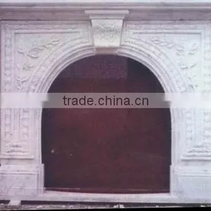 White Marble Fireplace Mantel thumbnail-1