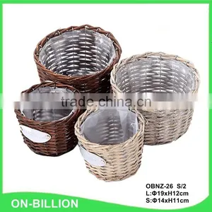 Promotional Round Natural Wicker Garden Basket for Flower thumbnail-1