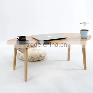 Eco-friendly Bamboo Morden no Folding Round Coffee Table for Living Room thumbnail-1