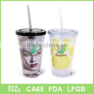 16oz Plastic Sport Bottle Wholesale Can Change Insert Paper thumbnail-1