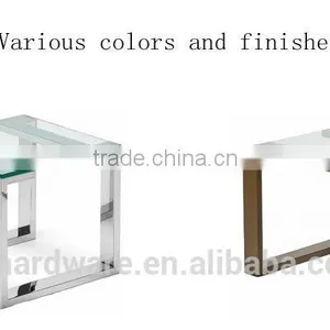 Bronze Polished Stainless Steel With Glass Top Side Table thumbnail-4