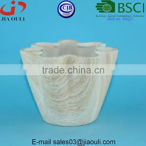 Popular Sales Flower Shape Wooden Design Ceramic Garden Planters thumbnail-4