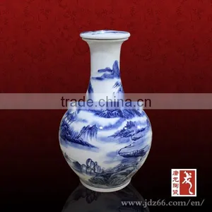 Hand Painting Blue and White Porcelain Ceramic Jin Liquor for Wholesale thumbnail-2