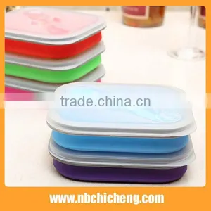 Food Grade Silicone Lunch Box, Collapsible Lunch Bento Box, Foldable Silicone Food Boxes thumbnail-3