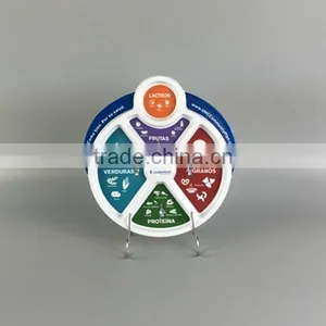 5 Compartments Nutrition Balance Plate, Food Grade Unbreakable Plastic Plate With Divider thumbnail-1