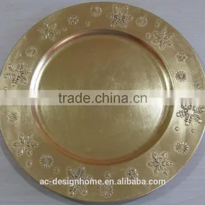 GOLD FOIL PP PLASTIC CHARGER PLATE thumbnail-1