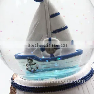 Custom Polyresin Sea S-style Nauigatian Music Snow Globe for Sale thumbnail-6