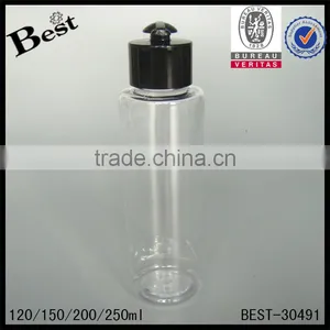 2017 Hot New Producosmetic Packaging Beard Oil Essentialoil Flat Shoulder Cosmetic Toner 250ml Flip Top Cap Clear Plastic Bottle thumbnail-5