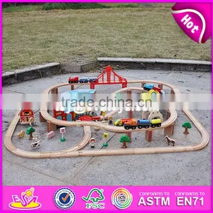 New Style 142 Pcs Children Construction Toy Wooden Toy Train Track W04C072 thumbnail-4