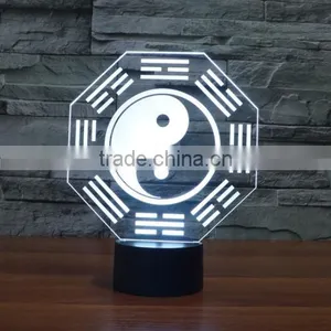 Eight Diagrams 3D Vision Night Light 7 Color Change LED Table Lamp Xmas Toy Gift thumbnail-2