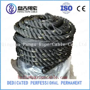 38mm Yellow Line Black Color Gym Battle Rope thumbnail-2
