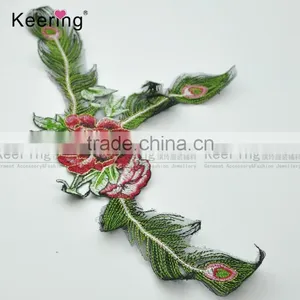 2017 New Arrival Beautiful Embroidery Patch Custom Flower Design From Keering WEF-768 thumbnail-2