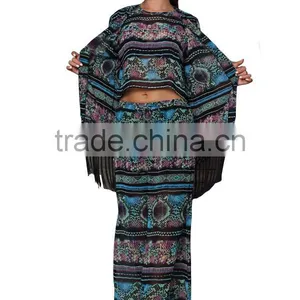 2015 New Fashion Tassel Design Print Kimono Cardigan thumbnail-2