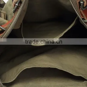 Unisex Vintage Casual Cotton Canvas Leather Haversack Shoulder Bag Travel Bag Weekend Bag Duffle Bag Travel Overnight Bag,For M thumbnail-6