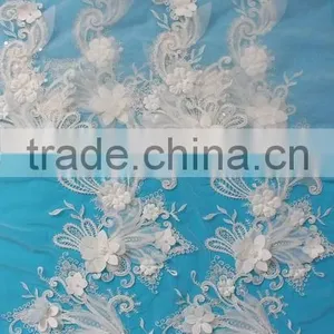 Customized Professional Lace Tulle 3d Multi Color Dress Fabric thumbnail-1