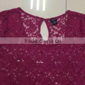 Yiwu Branded Red Ladies Lace Tops Factory Closeout thumbnail-3