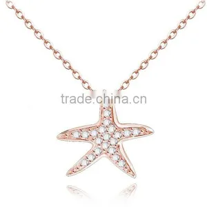 925 Sterling Silver Starfish Pendant Necklace thumbnail-1