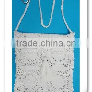 New Original Design Crochet Handmade Pattern Beach Felt Bag Square Shoulder Bag thumbnail-1