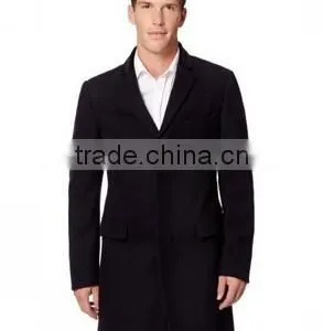 2014 Cheap Price High Fashion Classical Design Black Lapel Slim Fit Mens Cashmere Men Coat thumbnail-2