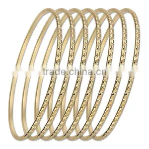 2 mm Gold Plated Bangles,Yellow Gold Bangles,Three Tone Bangles.White Gold Bangles. thumbnail-1