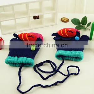 TC13012 Hot Selling Cute Rabbit Fur Gloves for Baby, Cheap Winter Knitted Fleece Fingerless Baby Gloves Wholesale thumbnail-5