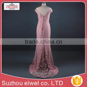 Beaded Pink Long Evening Dress thumbnail-3