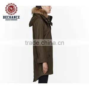 Army Green Women Padded Winter Parka Jacket Parka Coat thumbnail-3