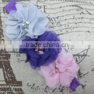Multi Types Girl Baby Flower Headband Wholesale, Glitter Pearl Headbands Elastic thumbnail-6