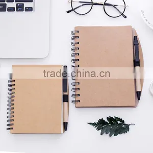 Hardcover Spiral Binding Planner With Pen Holder Kraft Cover Notebook Custom thumbnail-4