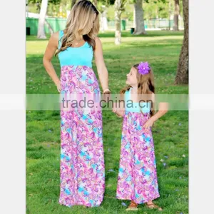 2017 On Sale Summer Fashion Outfits Mother and Daughters Dresses Matching Family Clothing Sets thumbnail-1
