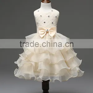 2015 New Arrival Flower Multi- Layers Girl Dress Baby Girls Dress Elegant Party Baby Clothing Kids Clothes thumbnail-1