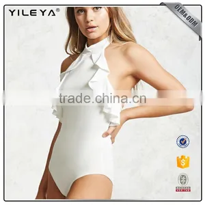 2017 New Fashion One Piece Ruffle High-Neck Bodysuit thumbnail-3
