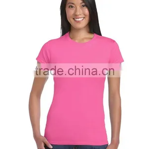 Wholesale Good Quality Pure Cotton Bulk Women Round Neck Plain t Shirt thumbnail-1
